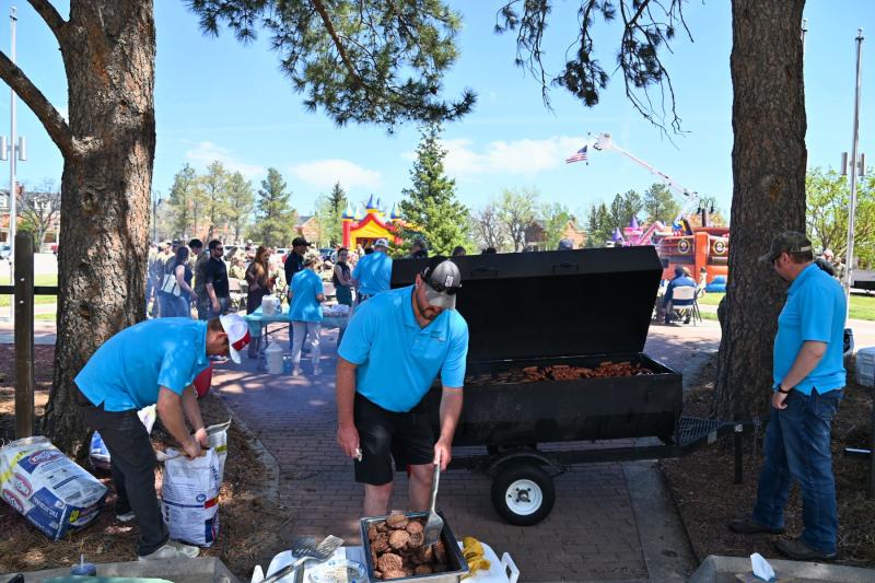 man grilling